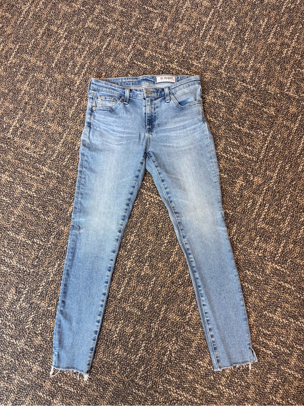 AG Adriano Goldschmied The Legging Ankle Super Skinny Jeans Size 27 Raw Hem